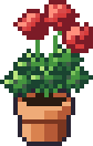 Pixel art drawing: Zonal geranium