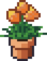 Pixel art drawing: French marigold