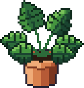 Pixel art drawing: Swiss cheese plant