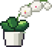 Pixel art drawing: Moth orchid